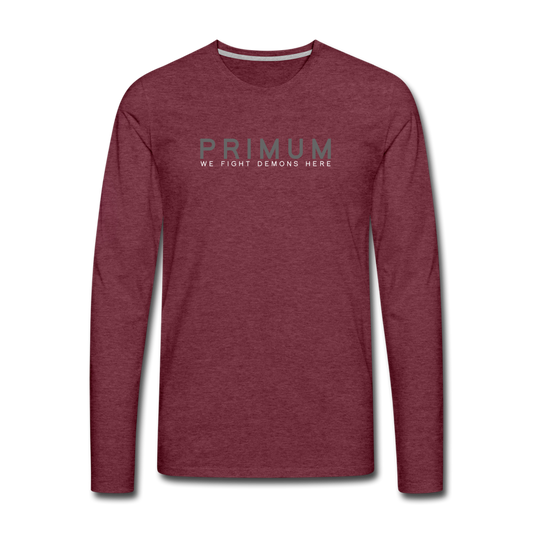 Men's Premium Long Sleeve T-Shirt - heather burgundy