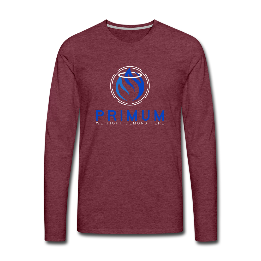 Men's Premium Long Sleeve T-Shirt - heather burgundy