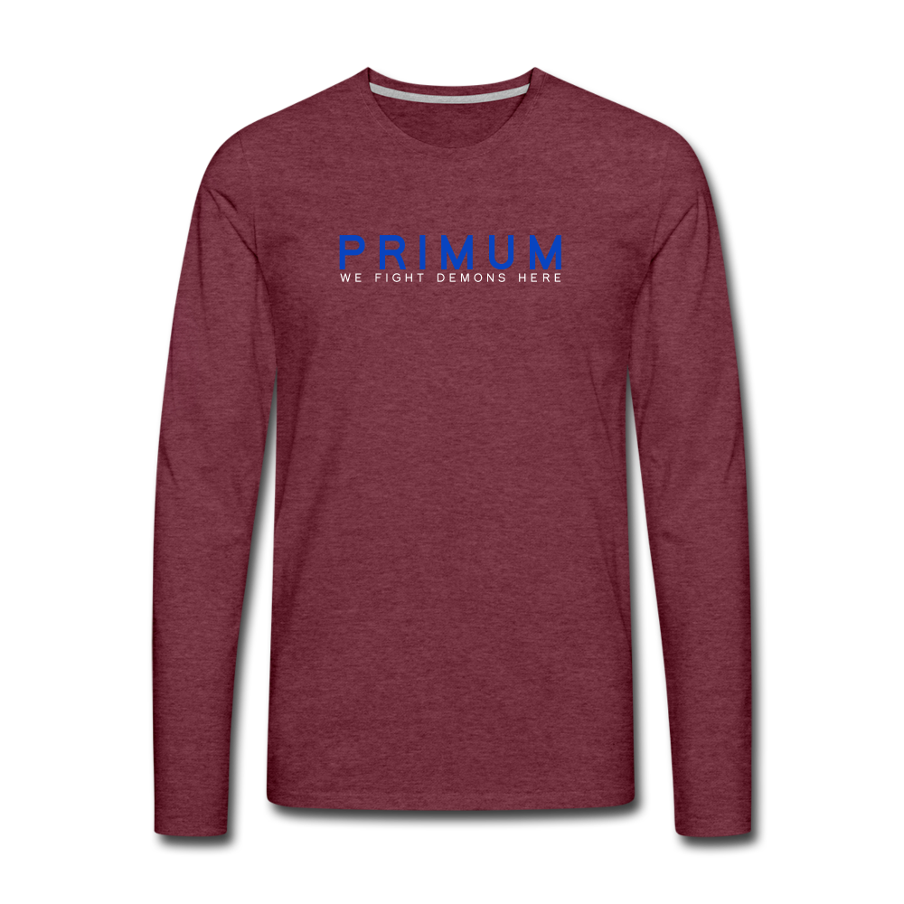 Men's Premium Long Sleeve T-Shirt - heather burgundy