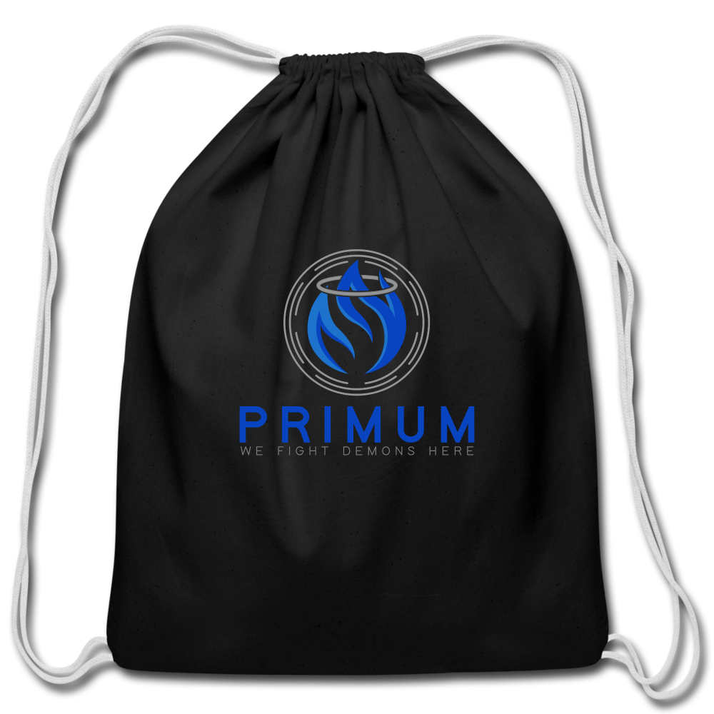 Cotton Drawstring Bag - black