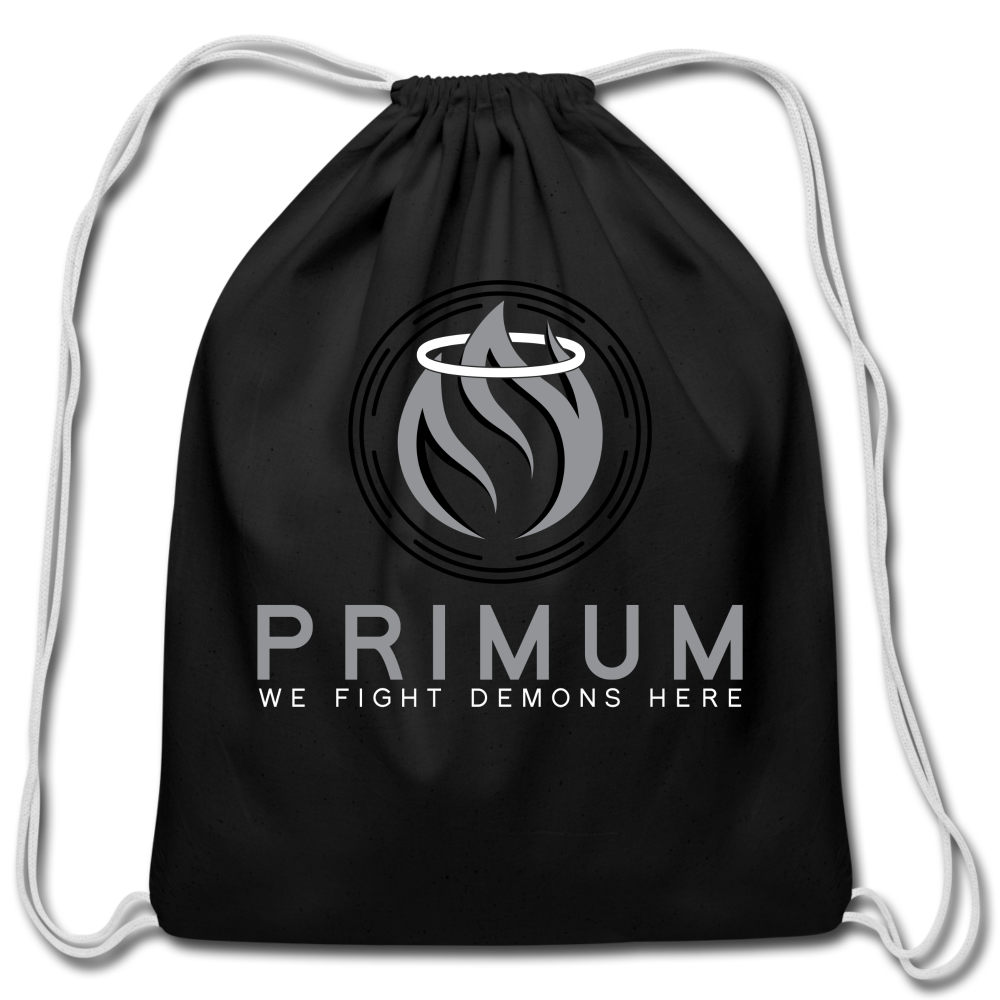 Cotton Drawstring Bag - black