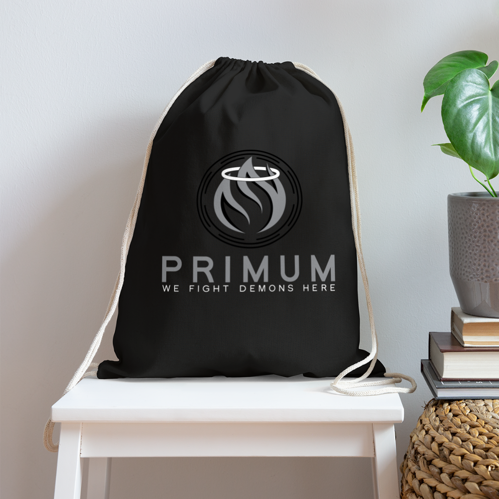 Cotton Drawstring Bag - black