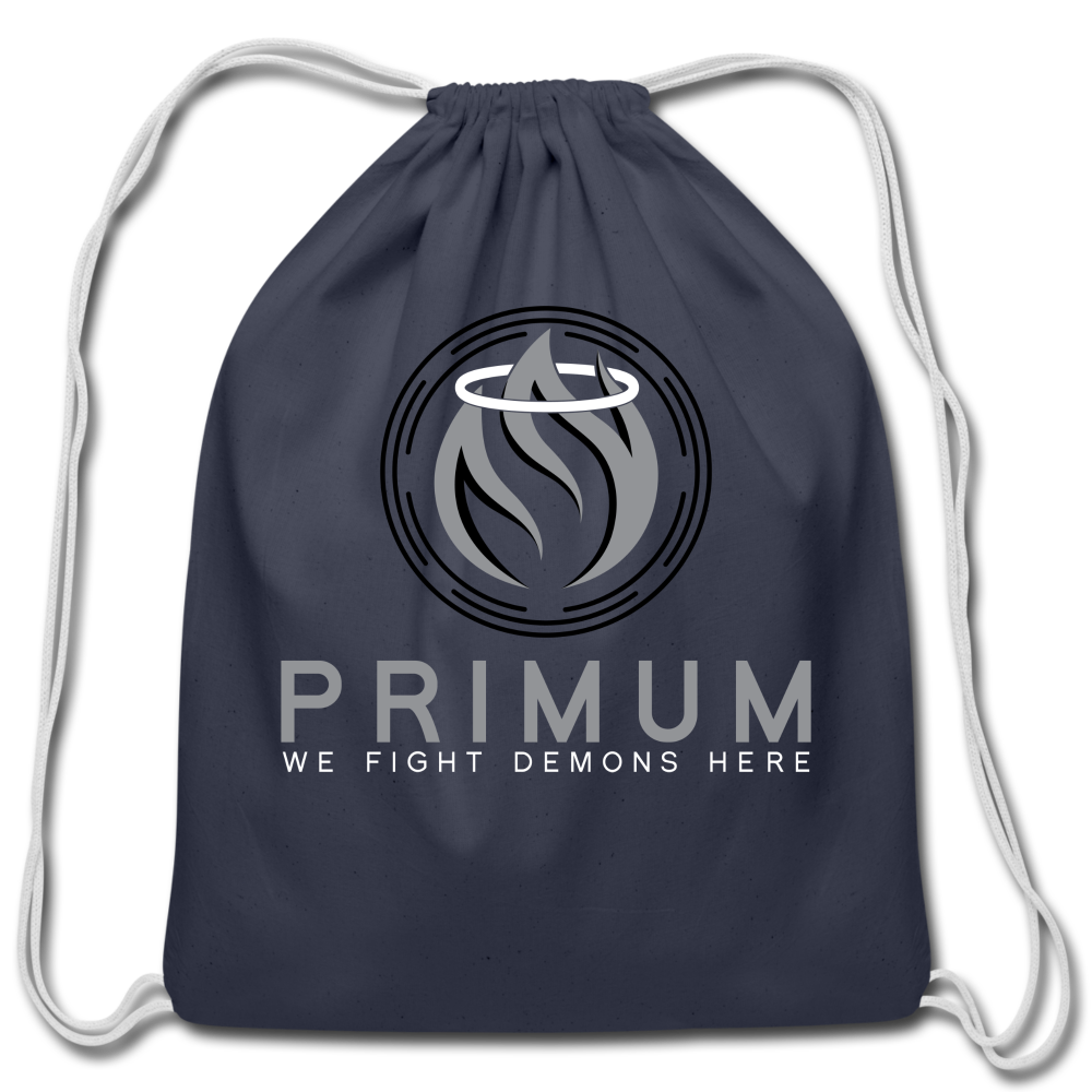 Cotton Drawstring Bag - navy