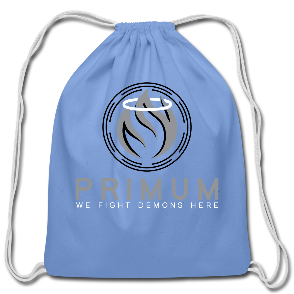 Cotton Drawstring Bag - carolina blue