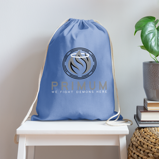 Cotton Drawstring Bag - carolina blue